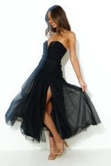 Under Stars Tulle Maxi Dress Black