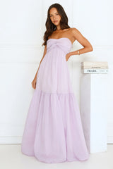 Unforgettable Style Strapless Maxi Dress Lilac