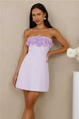 Wild Rose Affair Strapless Mini Dress Lilac