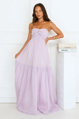 Unforgettable Style Strapless Maxi Dress Lilac