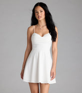 Sultry Glow Sequin Lace Trim Skater Dress