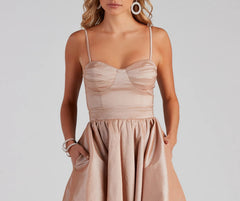 Zaida Formal Taffeta Skater Dress