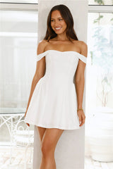 Waverly Off Shoulder Mini Dress White