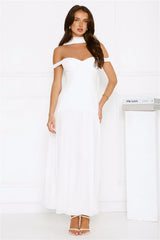 The Style Spotlight Off Shoulder Maxi Dress White