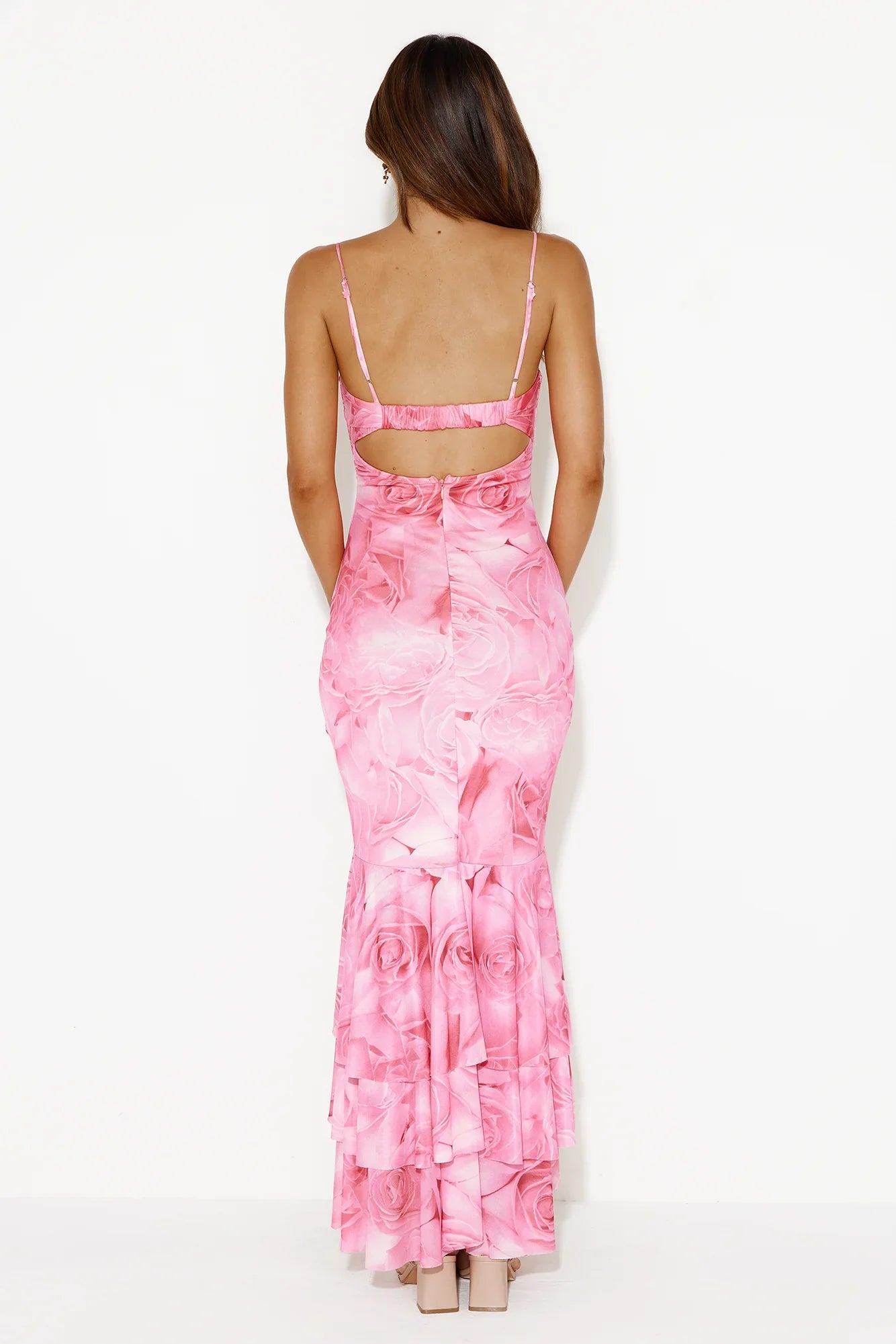 Violet Blooms Mesh Maxi Dress Pink