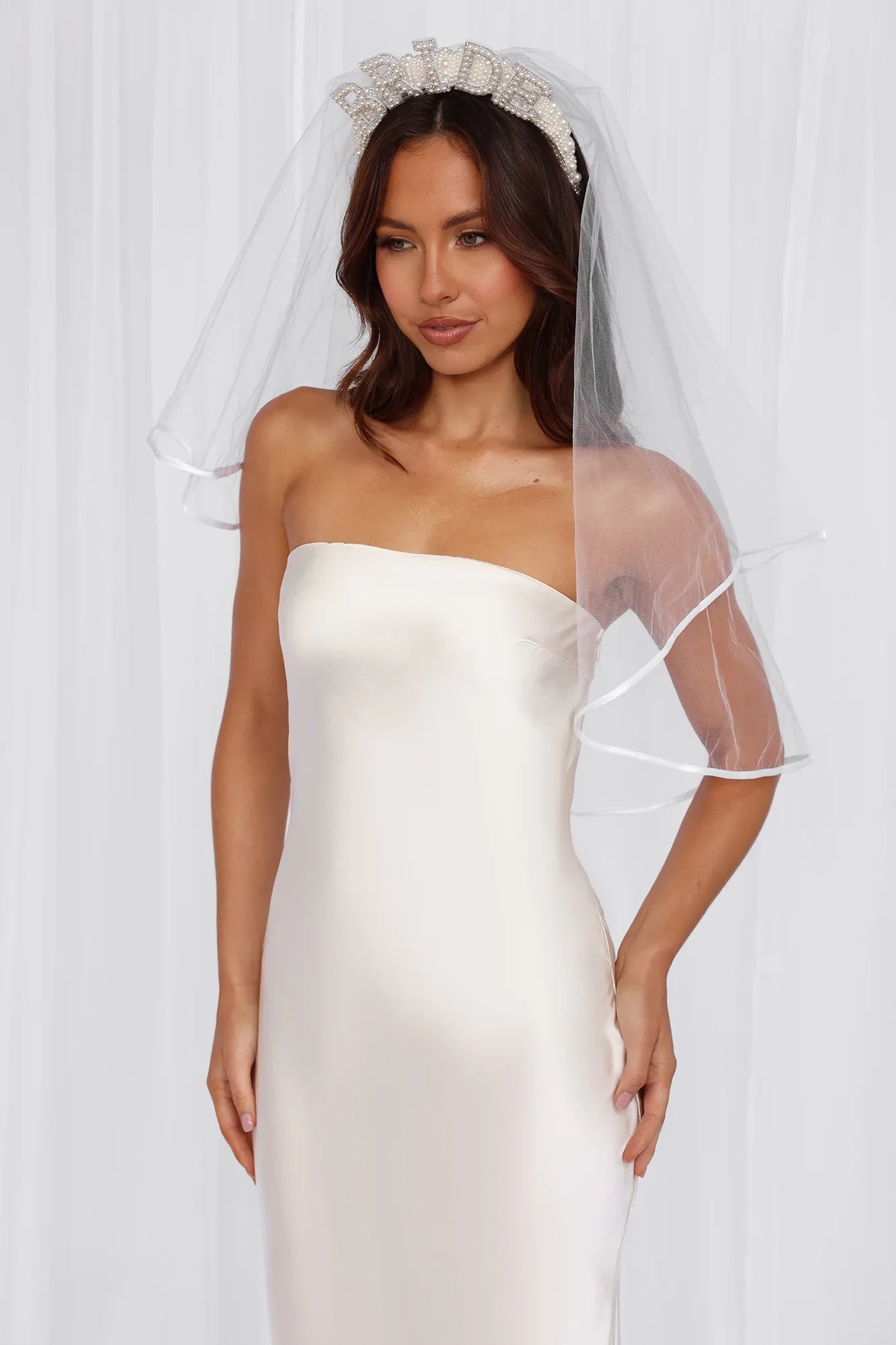 The Brides Arrived Veil White