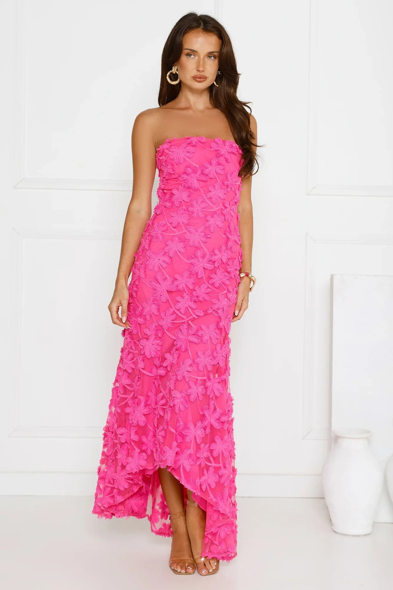 Urban Petal Strapless Maxi Dress Pink