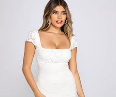 Weekend Getaway Scalloped Lace Mini Dress