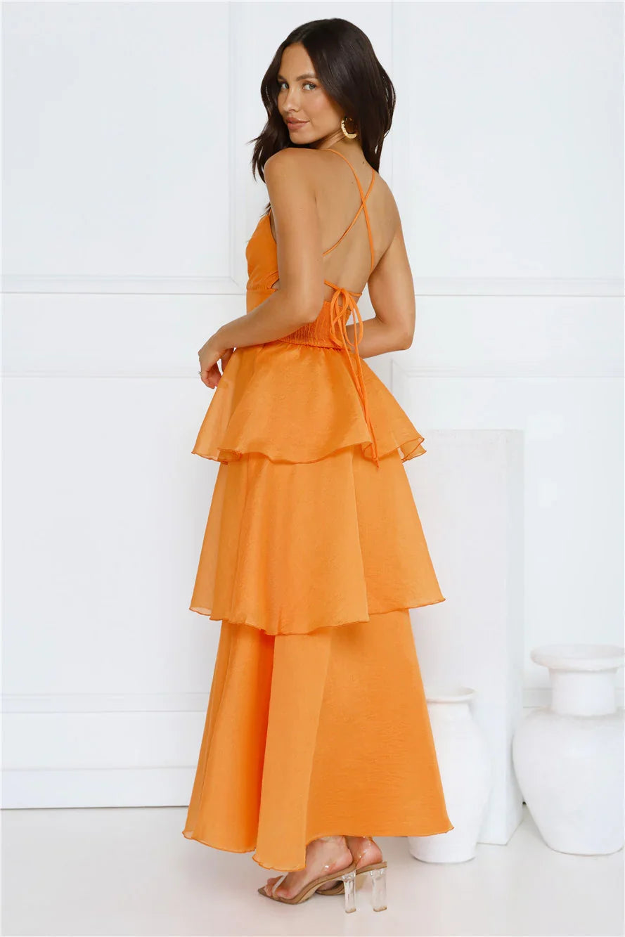Sunset Waltz Maxi Dress Orange