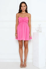 Sunset Wanderlust Strapless Mini Dress Pink