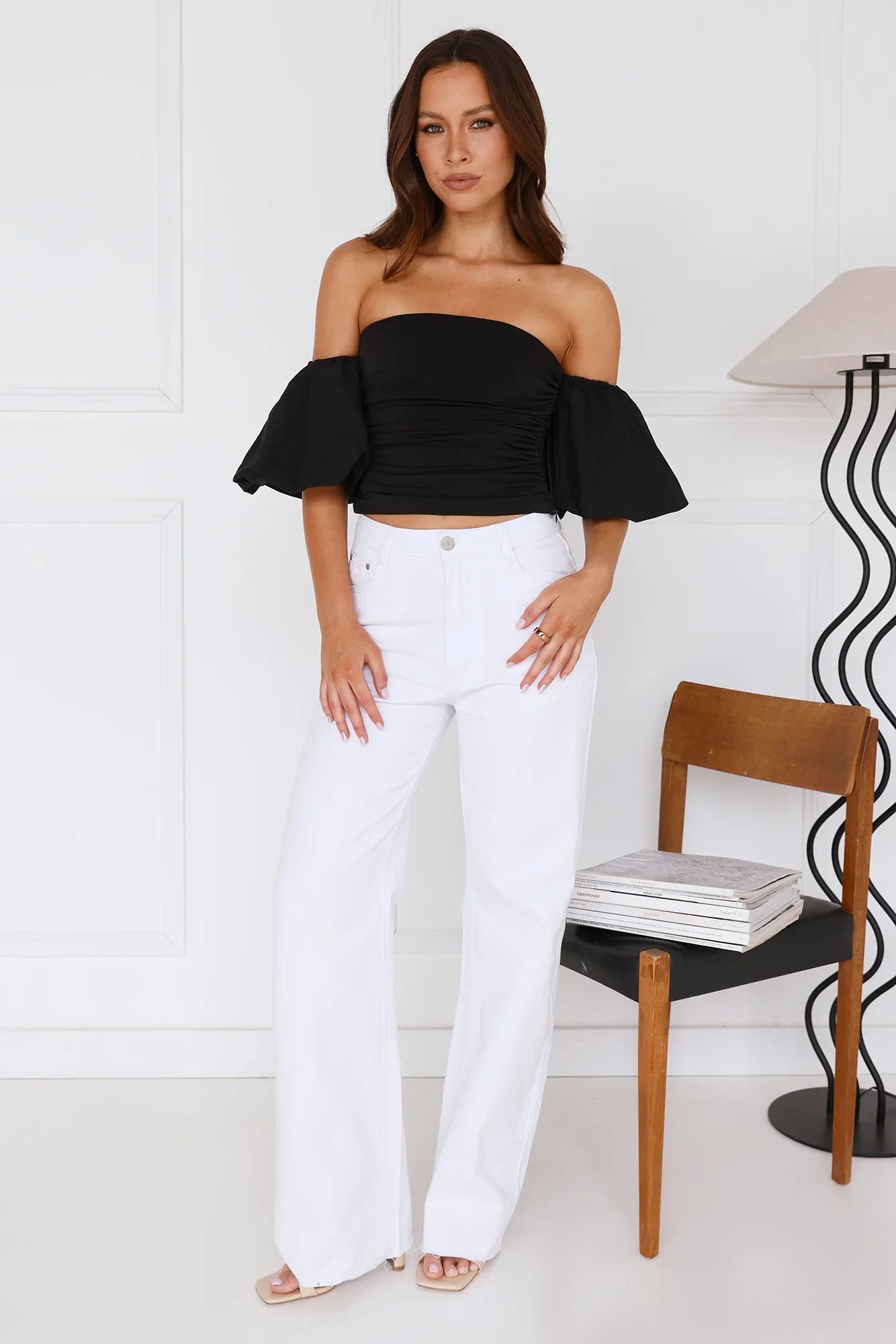 Trendsetter Style Off Shoulder Top Black